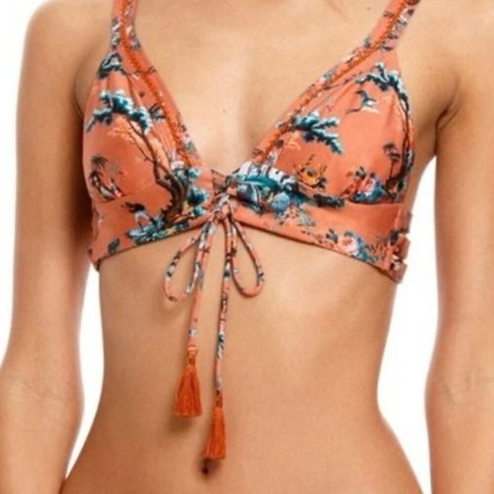 NWT Agua Bendita MIA Bikini Top Pavana Floral Tropical Swimsuit Small S